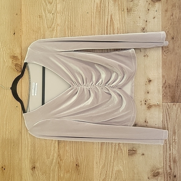 Urban Outfitters Marie Cinched Silver Velvet Top Size Small - Picture 1 of 7